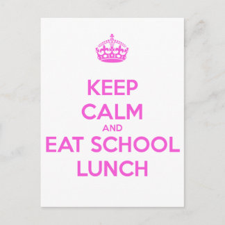 Postal La señora del almuerzo escolar ama la nutrición