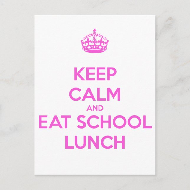 Postal La señora del almuerzo escolar ama la nutrición (Anverso)