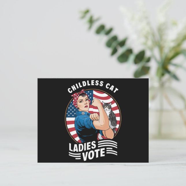 Postal La señorita Gato Infantil Vota A Rosie The Rivete (Anverso de pie)