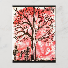 Postal La serie de árboles: familia