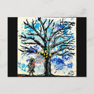 Postal La serie de los árboles: la esperanza