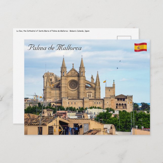 Postal La Seu, la Catedral de Palma de Mallorca - España (Anverso / Reverso)