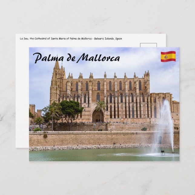 Postal La Seu, la Catedral de Palma de Mallorca - España (Anverso / Reverso)