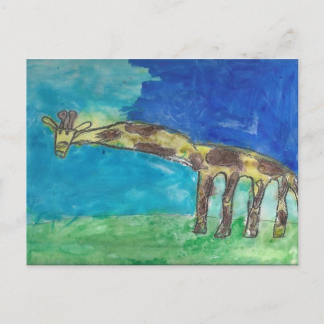 Postal La Shy Giraffe Postcard (Anverso)
