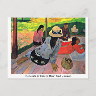 Postal La Siesta De Eugene Henri Paul Gauguin