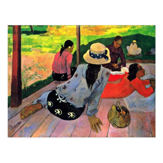 Postal La siesta de Gauguin Paul (la mejor calidad)