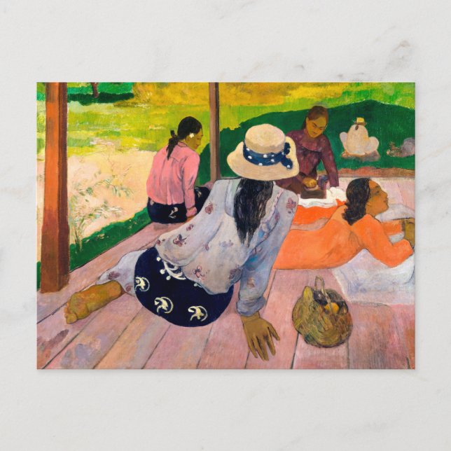 Postal La siesta | Paul Gauguin | (Anverso)