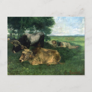 Postal La Siesta Pendant la saison des Foins , 1867,