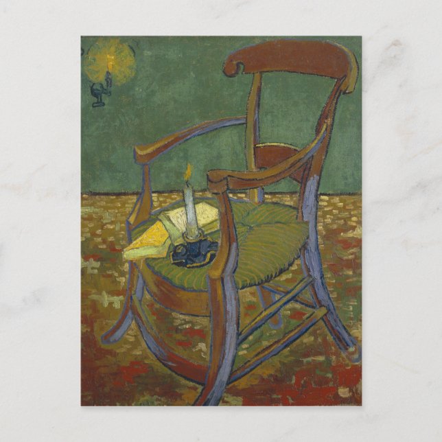 Postal La silla de Gauguin de Vincent van Gogh (Anverso)