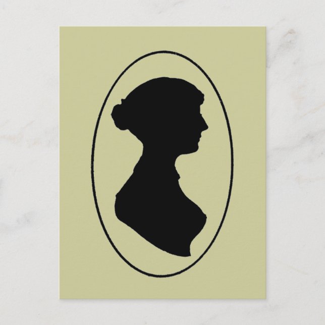 Postal La silueta de Jane Austen (Anverso)