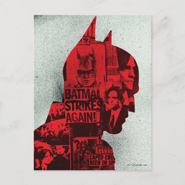Postal La silueta del periódico Batman (Anverso)