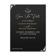 La simple boda blanca y negra salva la fecha