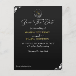 Postal La simple boda blanca y negra salva la fecha