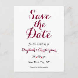 Postal La simple y elegante boda blanca de Marsala salva 