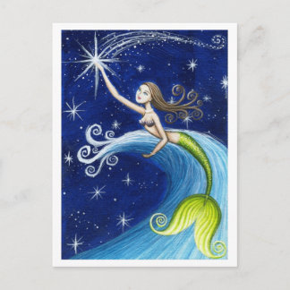Postal La sirena de la estrella de los disparos