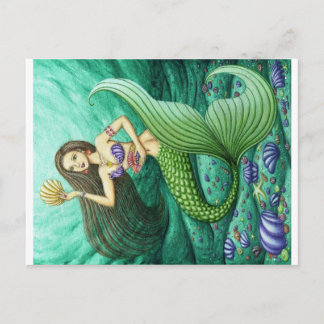 Postal La sirena del recolector de conchas marinas