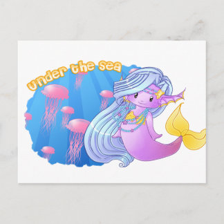 Postal La sirena morada