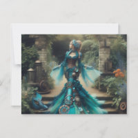 La sirena verde azulada Steampunk Vintage Victoria