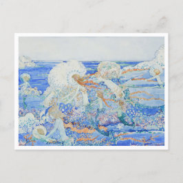 Postal La Sirenita - Sirenas jugando en la Surf