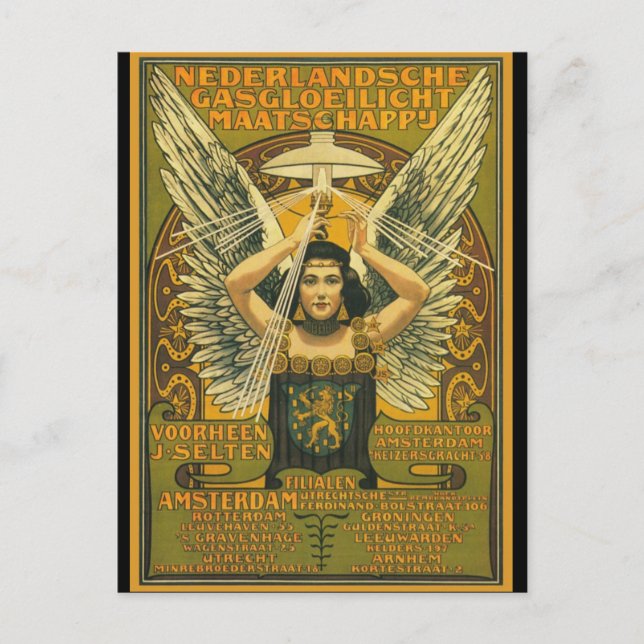 Postal La sociedad holandesa Selten Gasgloeilicht antes J (Anverso)