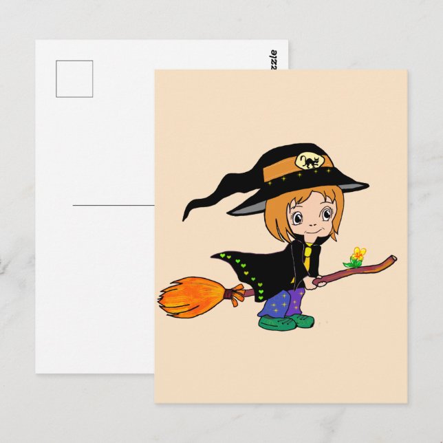 Postal La sorcière bien aimée. (Anverso / Reverso)
