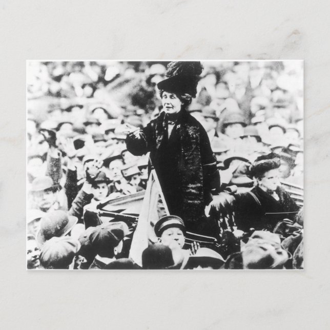 Postal La Sra. Emmeline Pankhurst Dirigiéndose a una Mult (Anverso)