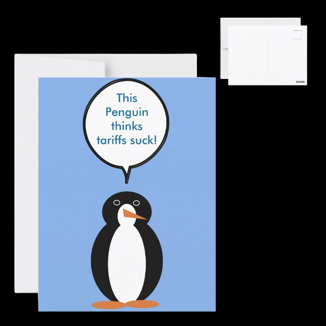 Postal La Sra. Pingüino Dice que los Aranceles Apestan (Subido por el creador)
