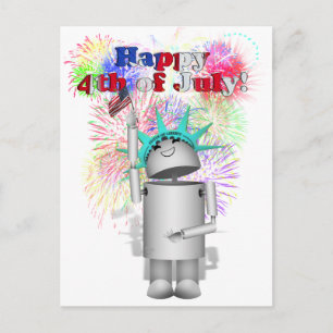 Postal ¡La Sra. Robo-x9 Celebra el 4 de Julio!