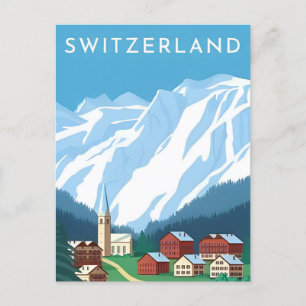 Postal La Suiza Vieja alza el turismo de invierno europa