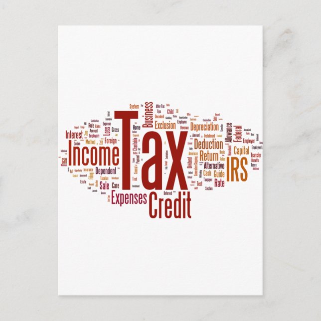 Postal La temporada de impuestos está aquí (Anverso)