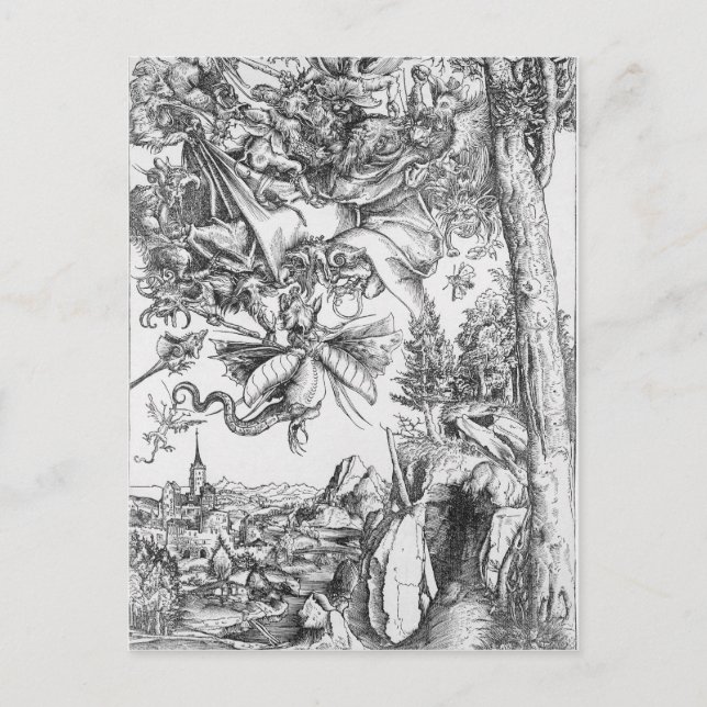 Postal La tentación de San Antonio, 1506 (Anverso)