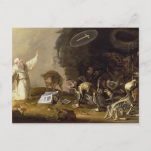 Postal La tentación de San Antonio (panel)
