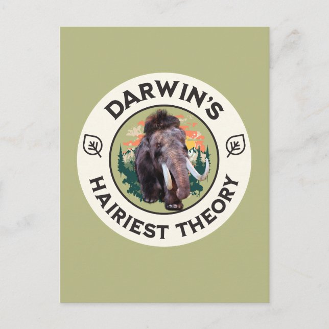 Postal La teoría más peluda de Darwin Mamut lanudo  (Anverso)