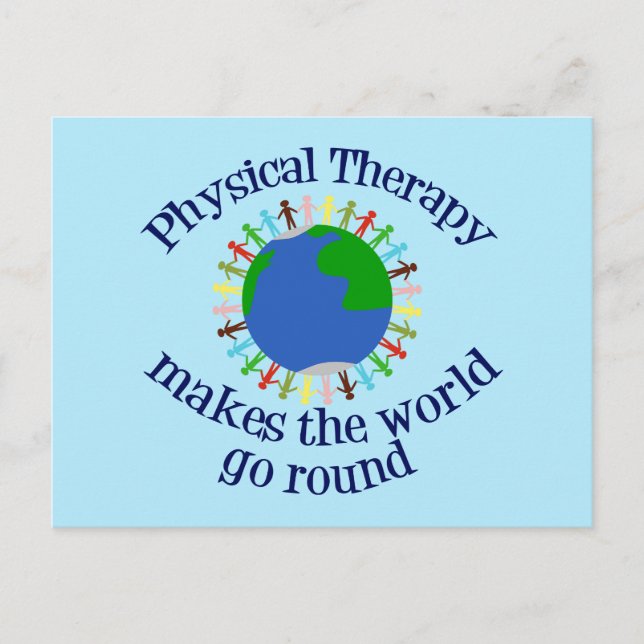 Postal La terapia física hace que el mundo gire (Anverso)