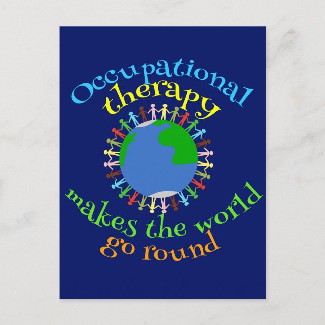 Postal La terapia ocupacional hace que el mundo gire (Anverso)