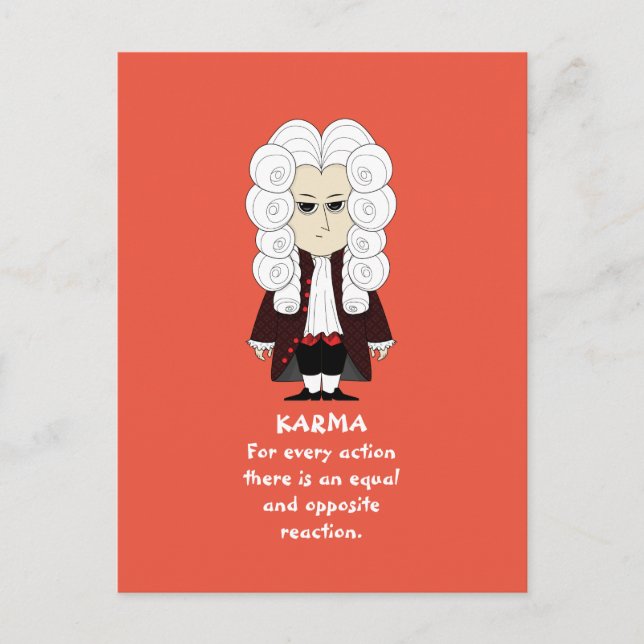 Postal La tercera ley de Karma y Newton (fondo oscuro), p (Anverso)