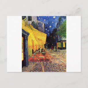 Postal La Terraza De La Cafetería Van Gogh De Noche