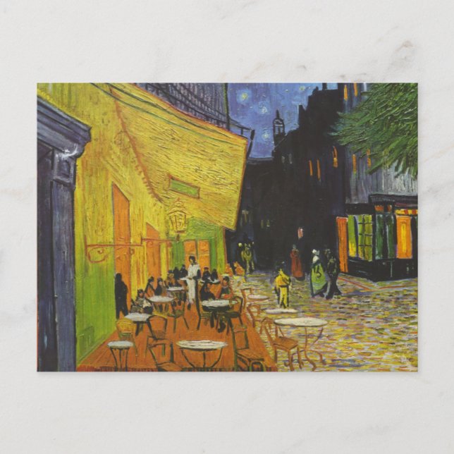 Postal La terraza del Van Gogh Cafe Post-Impresionista (Anverso)