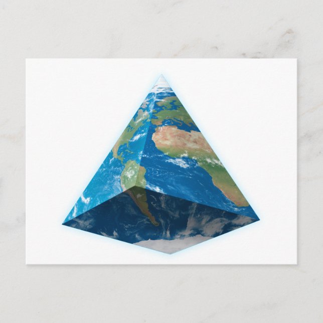 Postal La Terre n'est pas plate mais Pyramidale (Anverso)