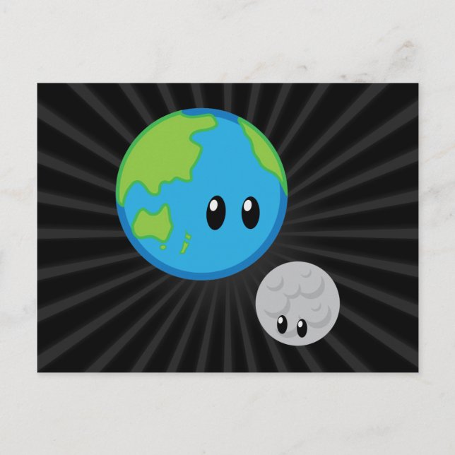 Postal La Tierra ama a la luna (Anverso)