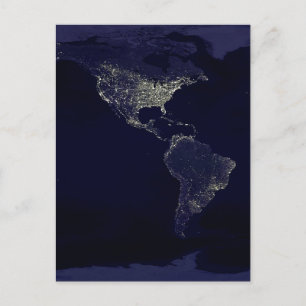 Postal La Tierra de noche