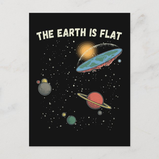Postal La Tierra Es Una Teoría Llanamente Humorística (Anverso)