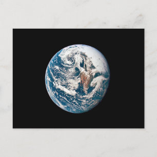 Postal La Tierra fotografiada desde la nave espacial Apol