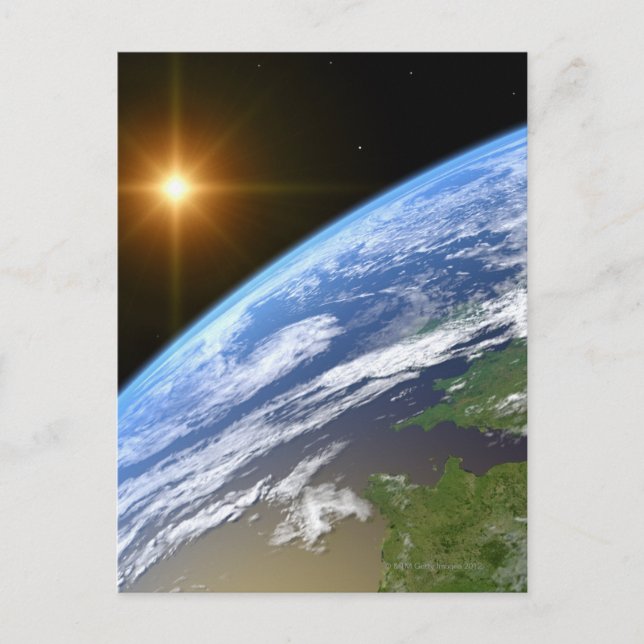 Postal La Tierra y una brillante estrella 3 (Anverso)