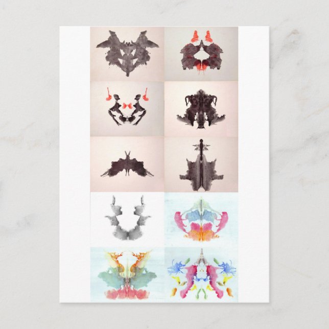 Postal La Tinta De Prueba Rorschach Bloque Las 10 Placas  (Anverso)