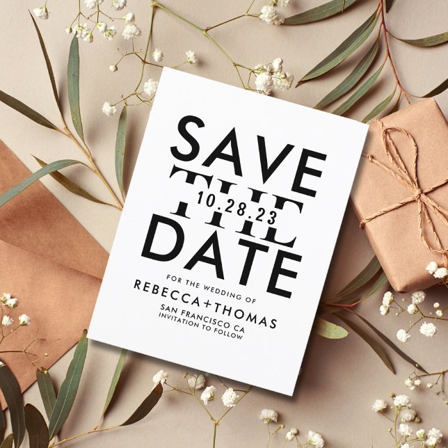 Postal La tipografía moderna en blanco negro salva la fec (Subido por el creador)