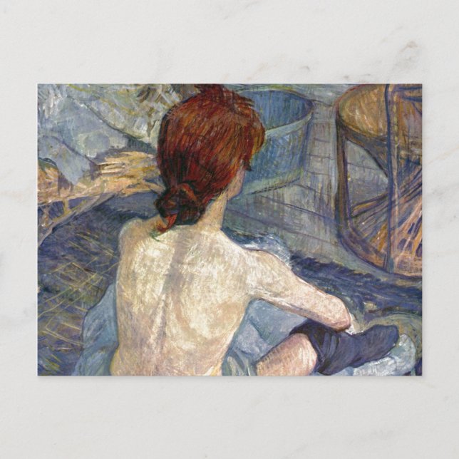 Postal La Toilette Rousse - Pintura de Toulouse-Lautrec (Anverso)