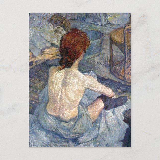 Postal La Toilette Rousse - Pintura de Toulouse-Lautrec (Anverso)