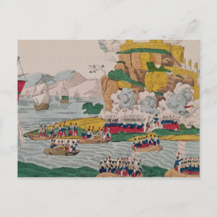 Postal La toma de Argel por los franceses