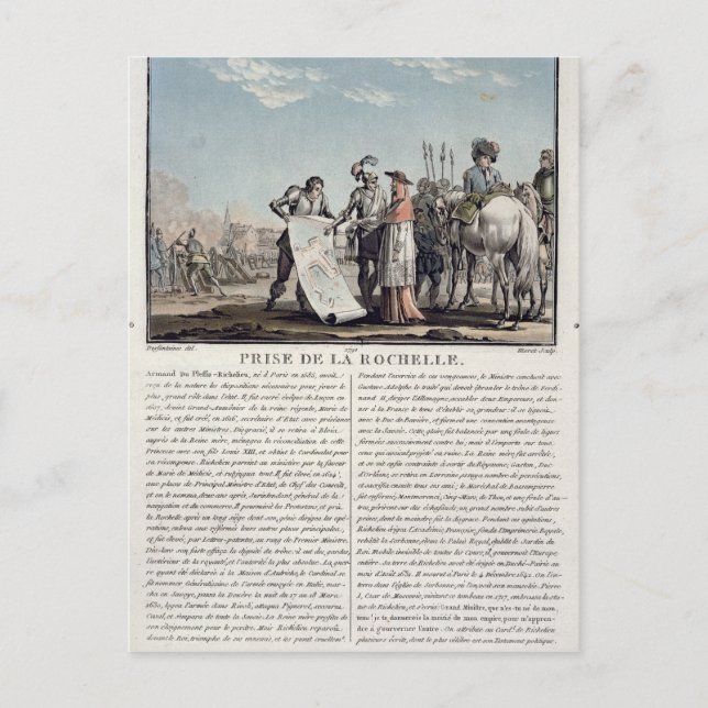 Postal La toma de La Rochelle de los protestantes, 16 (Anverso)